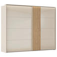 SCHWEBETÜRENSCHRANK 262/223/68 cm 2-türig Eichefarben, Champagner  - Champagner/Eichefarben, Design, Glas/Holzwerkstoff (262/223/68cm) - Novel