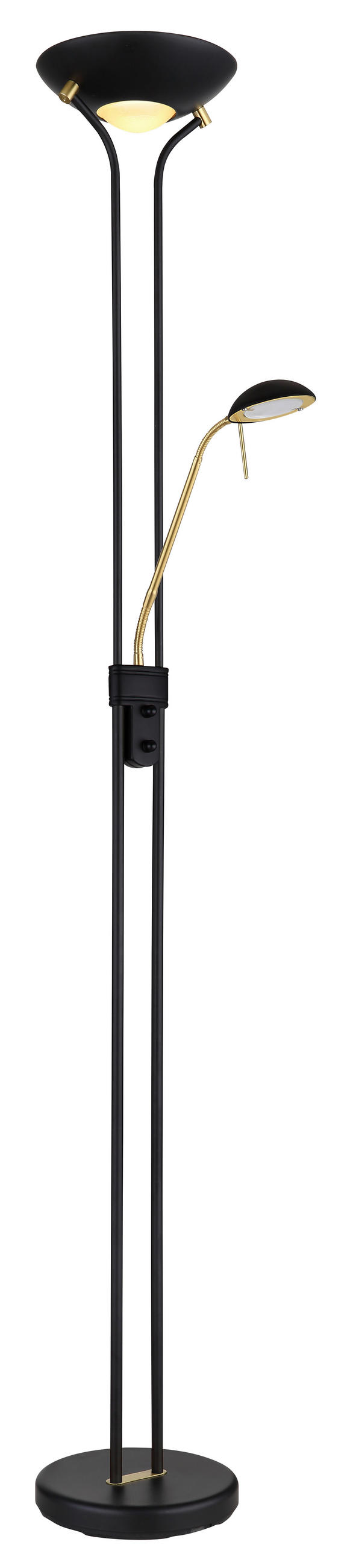 STOJEČA SVETILKA        25,5/180 cm       - črna/opal, Trend, kovina/umetna masa (25,5/180cm) - Globo