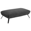 HOCKER in Textil Anthrazit  - Anthrazit/Schwarz, Design, Textil/Metall (142/43/80cm) - Moderano