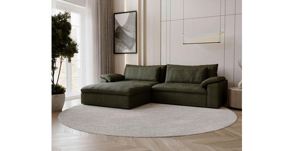 ECKSOFA  in Webstoff Grün  198/306 cm  - Schwarz/Grün, MODERN, Kunststoff/Textil (198/306cm) - Carryhome