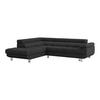ECKSOFA in Drell Graphitfarben  - Blaugrau/Graphitfarben, Modern, Textil/Metall (230/270cm) - MID.YOU