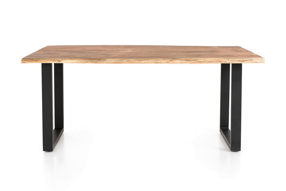 ESSTISCH in Holz 140/80/76,5 cm  - Schwarz/Naturfarben, MODERN, Holz/Metall (140/80/76,5cm) - Livetastic