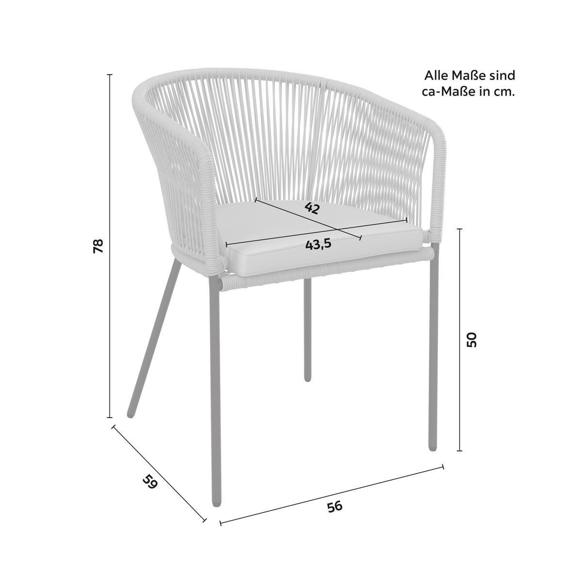 SET STOLICA ZA BAŠTU - svetlosiva/crna, Moderno, metal/tekstil (56/78/59cm) - Bessagi Garden