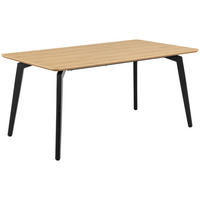 JEDILNA MIZA, naravne barve  - črna/naravne barve, Trend, kovina/leseni material (160/75/90cm) - MID.YOU