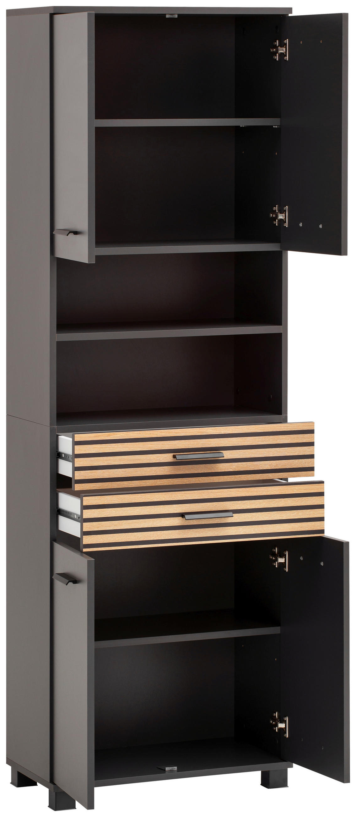 HOCHSCHRANK 59,8/180,9/32,6 cm  - Eichefarben/Anthrazit, MODERN, Holz/Holzwerkstoff (59,8/180,9/32,6cm) - Stylife