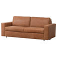 SCHLAFSOFA in Echtleder Karamell  - Karamell/Schwarz, KONVENTIONELL, Leder/Kunststoff (198/84/98cm) - Novel