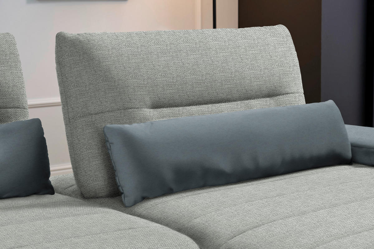 ECKSOFA in Webstoff Hellgrau  - Hellgrau/Schwarz, Konventionell, Textil/Metall (273/191cm) - Carryhome