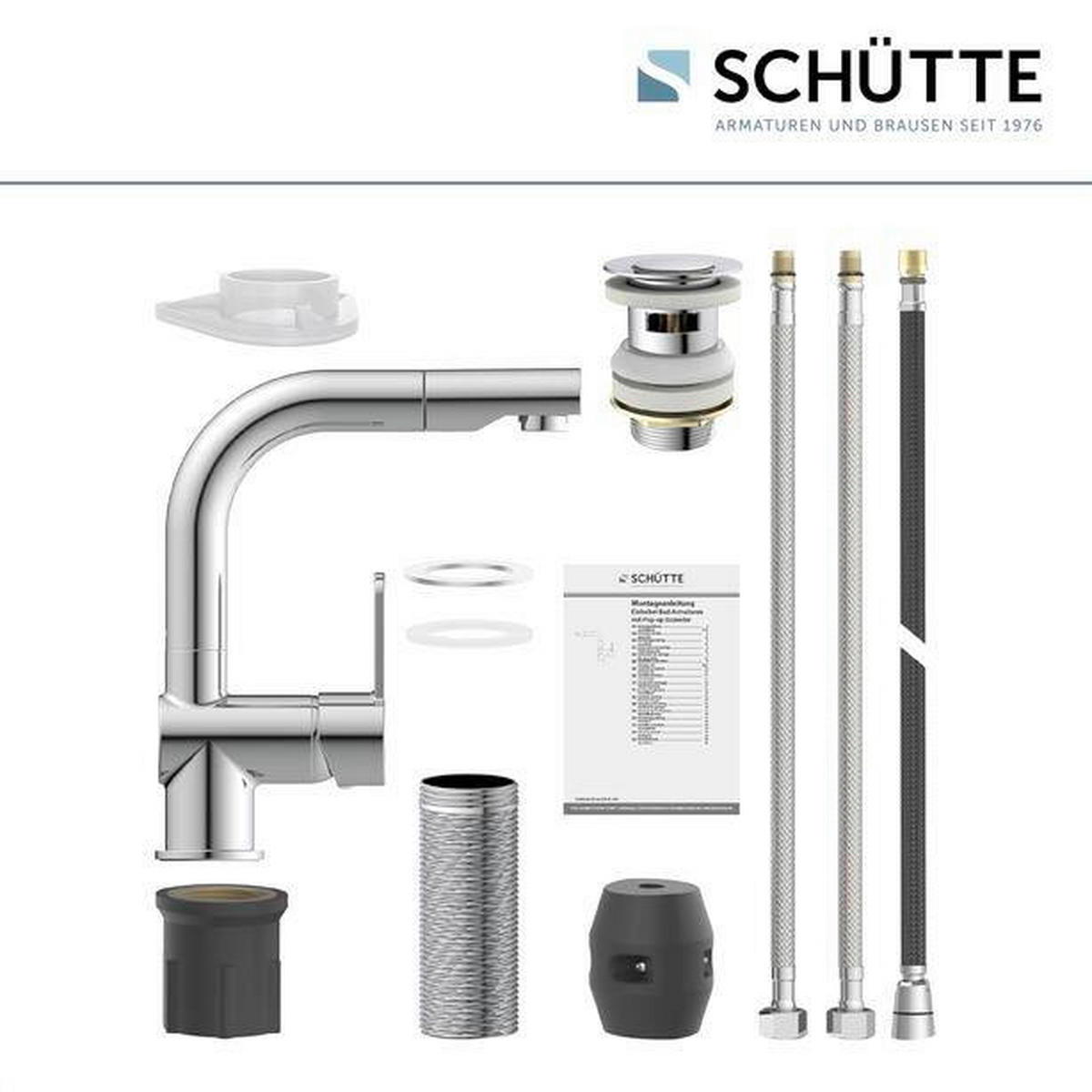 WASCHTISCHARMATUR 79710  - Chromfarben, Basics, Metall (7,9/22,5/19,5cm) - Schütte