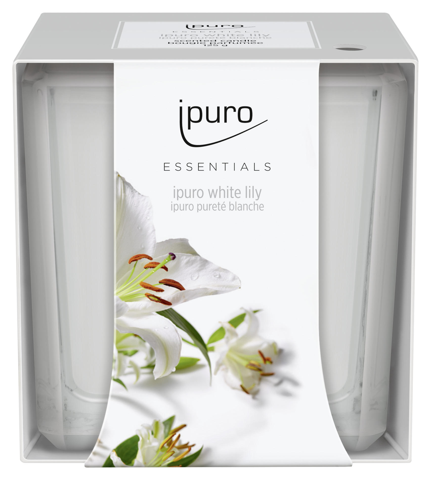 LUMÂNARE PARFUMATĂ - alb, Basics, sticlă (6,9/6,9/6,9cm) - Ipuro
