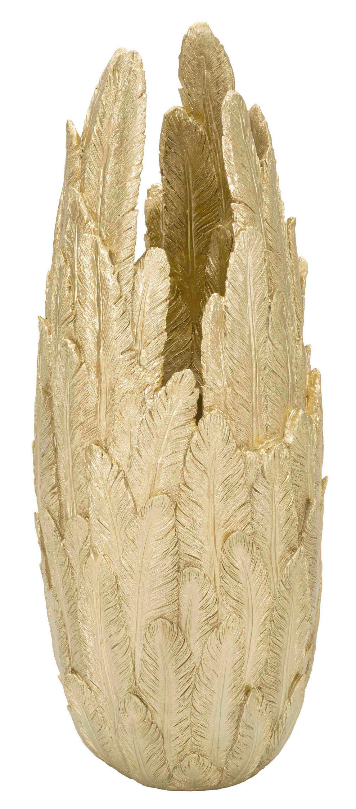 Vase Feathers  - Goldfarben, Basics, Kunststoff (32/80/34cm)