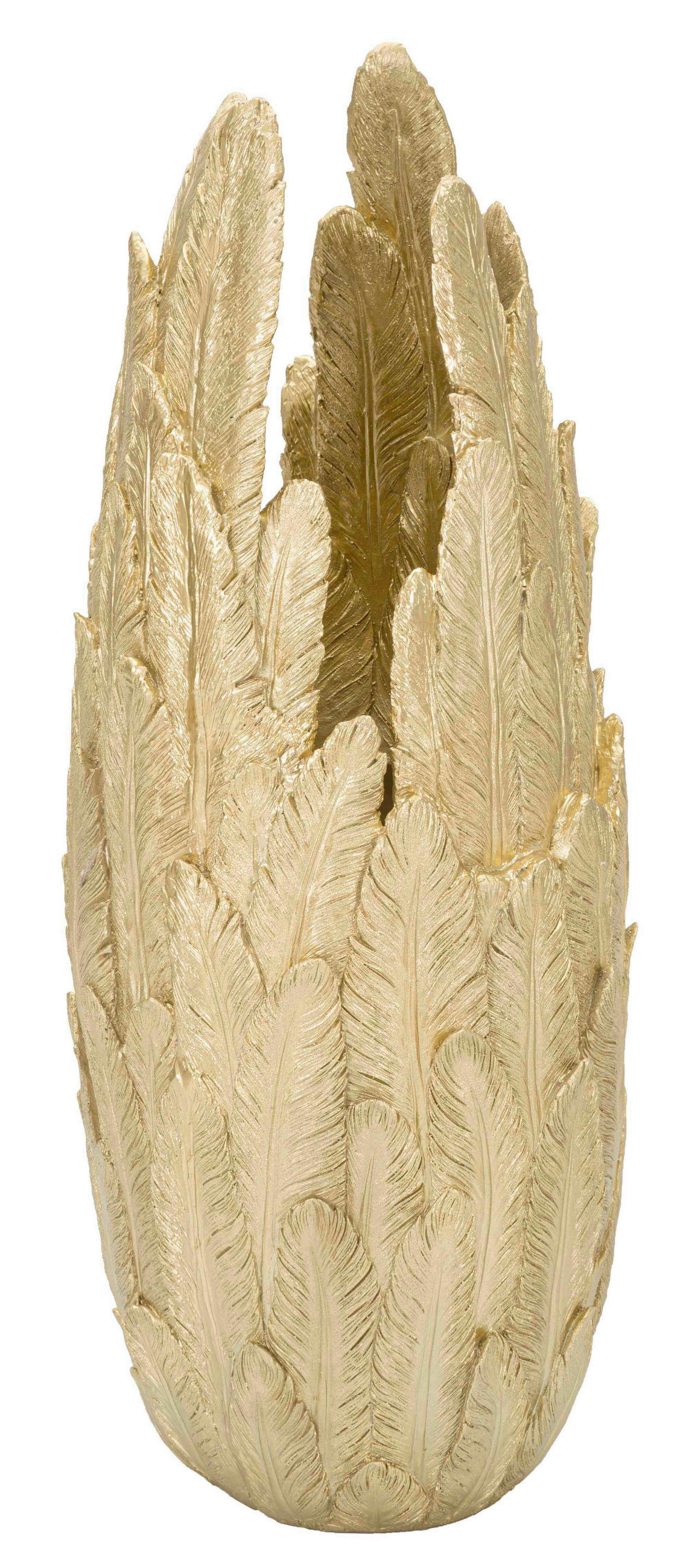 Vase Feathers Goldfarben B: 32 Cm