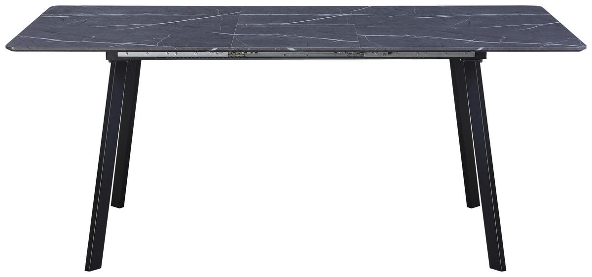 ESSTISCH Grau rechteckig  ausziehbar  - Schwarz/Grau, KONVENTIONELL, Holzwerkstoff/Metall (140/180/75/80cm) - MID.YOU