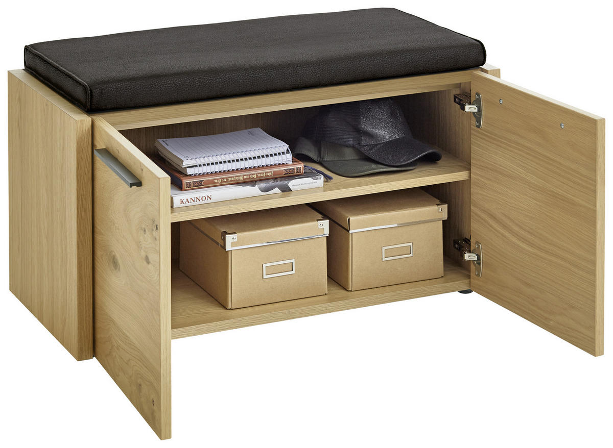 GARDEROBE 5-teilig  in 225/195/41 cm  - Eichefarben/Anthrazit, Design, Glas/Holz (225/195/41cm)