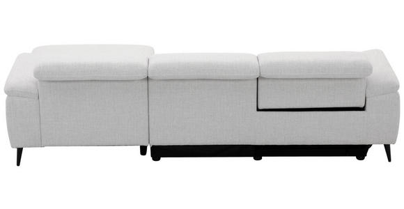 ECKSOFA  in Leinenoptik Hellgrau, Grauweiß  270/171 cm  - Schwarzchrom/Hellgrau, Design, Holz/Kunststoff (270/171cm) - Xora