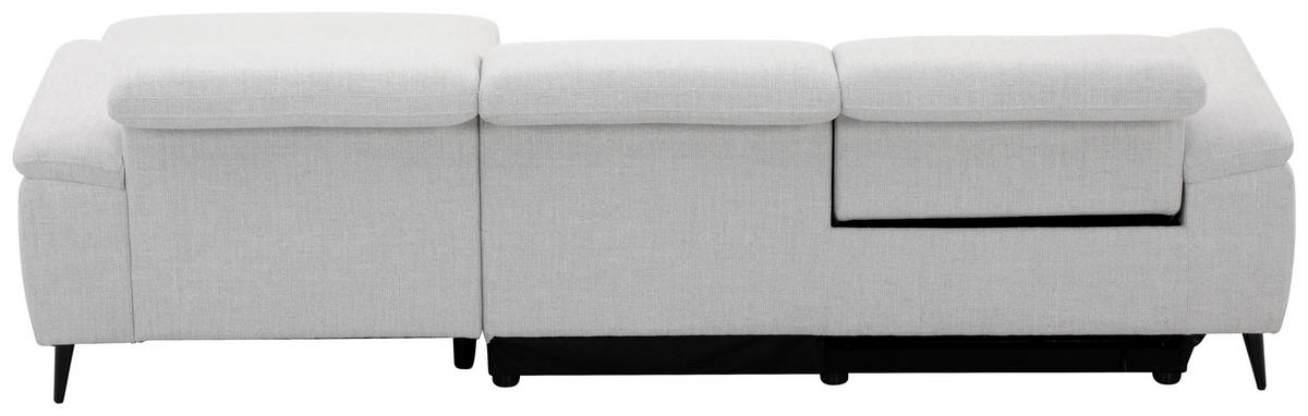ECKSOFA inkl. Funktionen Hellgrau Leinenoptik  - Schwarzchrom/Hellgrau, Design, Holz/Kunststoff (270/75/171cm) - Xora