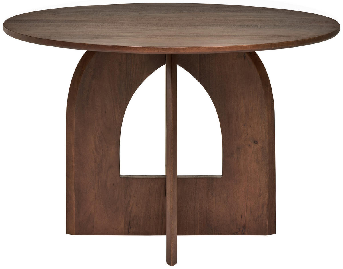ESSTISCH 120/120/76 cm Echtholz  Holz rund Walnussfarben  - Walnussfarben, MODERN, Holz (120/120/76cm) - Livetastic
