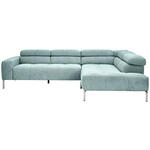 ECKSOFA  in Flachgewebe Salbeigrün  282/224 cm  - Chromfarben/Salbeigrün, KONVENTIONELL, Textil/Metall (282/224cm) - Hom`in