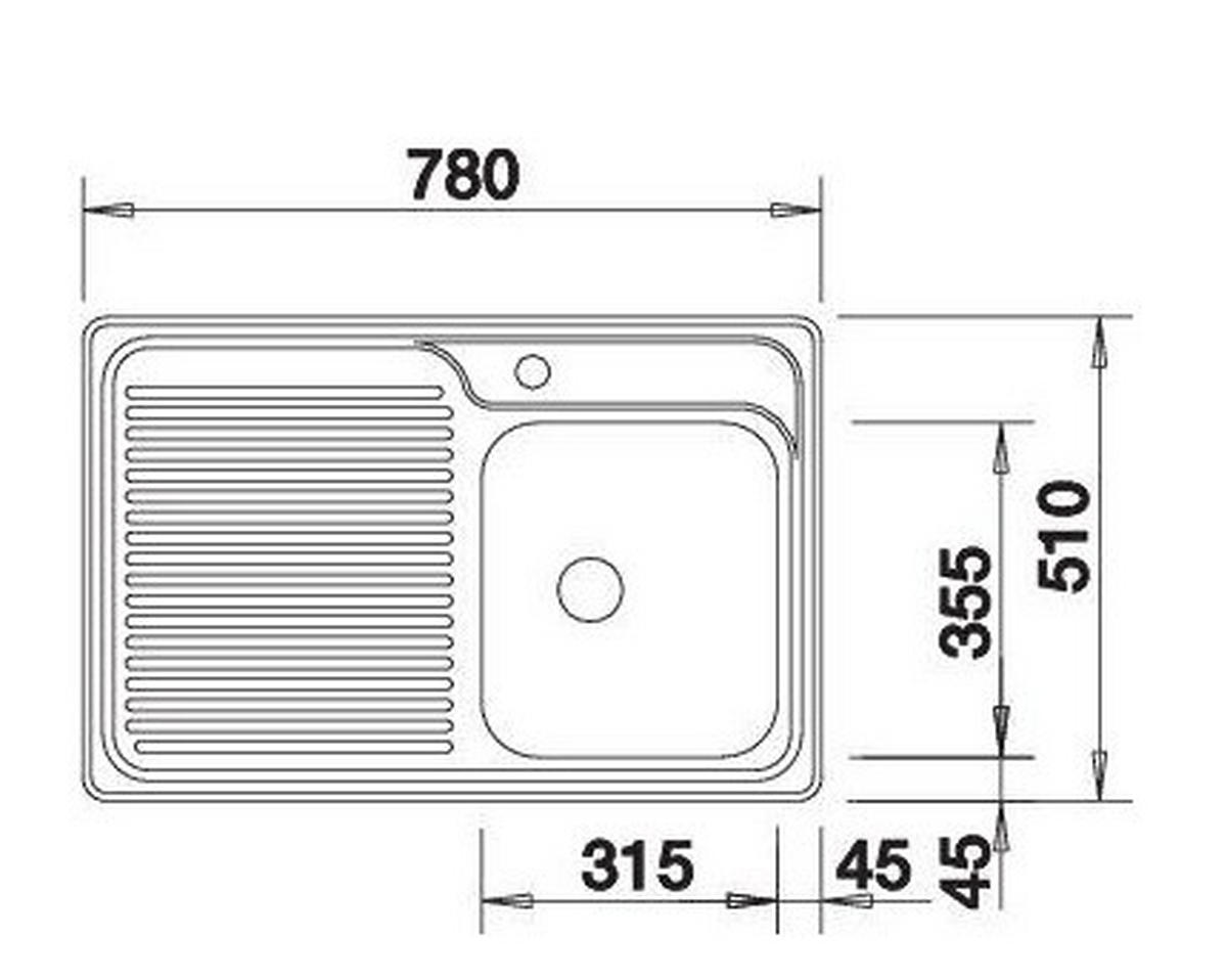 SPÜLE 511124  - Edelstahlfarben, Basics, Metall (78/17,5/51cm) - Blanco