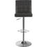 BARHOCKER Lederlook Chromfarben, Schwarz - Chromfarben/Schwarz, Design, Textil/Metall (42/91-112/48cm) - CARRYHOME