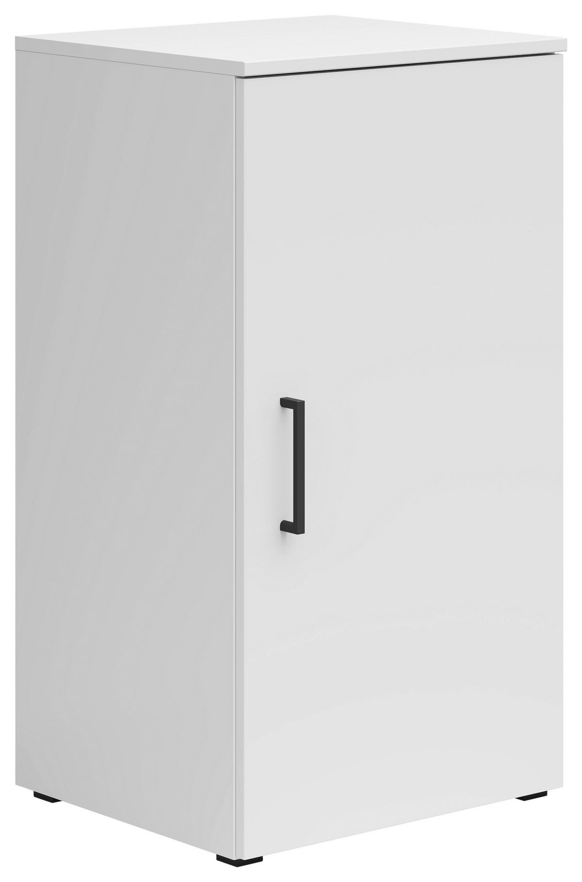 KOMODA, bela  - črna/bela, Moderno, umetna masa/leseni material (45/83/40cm) - Carryhome