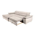 ECKSOFA in Mikrofaser Ecru  - Chromfarben/Ecru, Design, Textil/Metall (180/265cm) - Carryhome