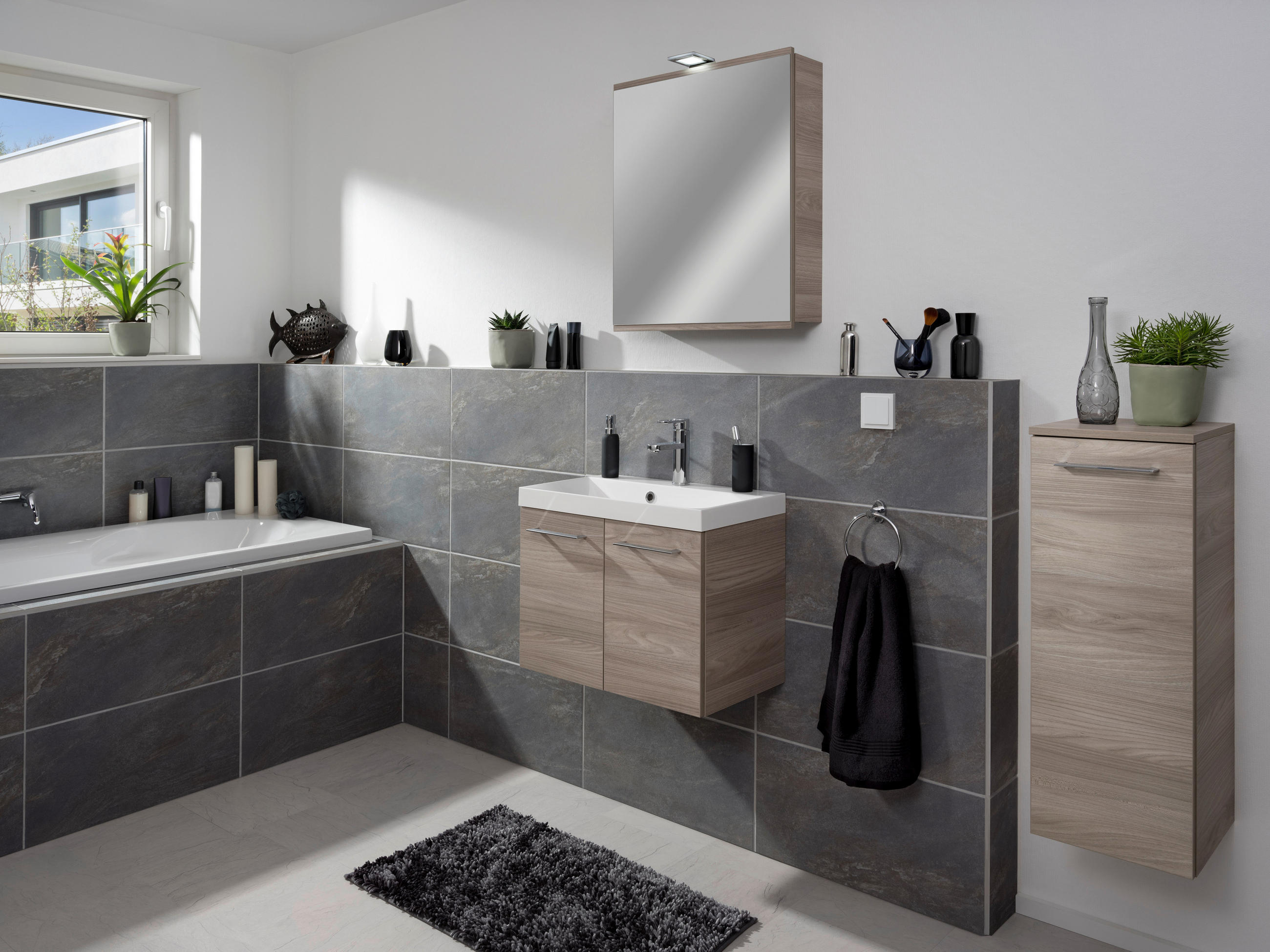 Thumbnail - Mid.you Spiegelschrank, Esche, Holzwerkstoff, 2 Fächer, 60x73x15.5 cm, Badezimmer, Badezimmerspiegel, Spiegelschränke