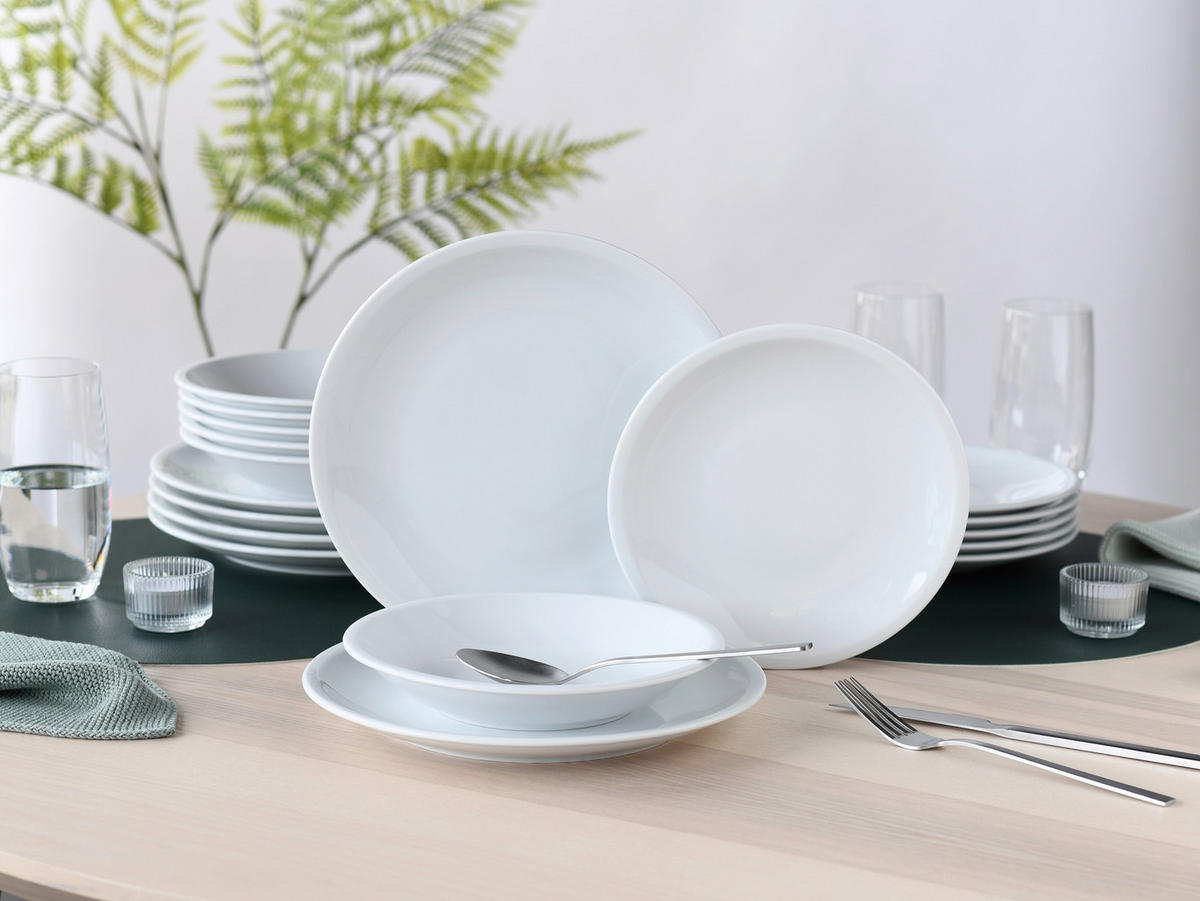 KOMBISERVICE Milano Weiss 18-teilig  - Weiß, Basics, Keramik - Creatable