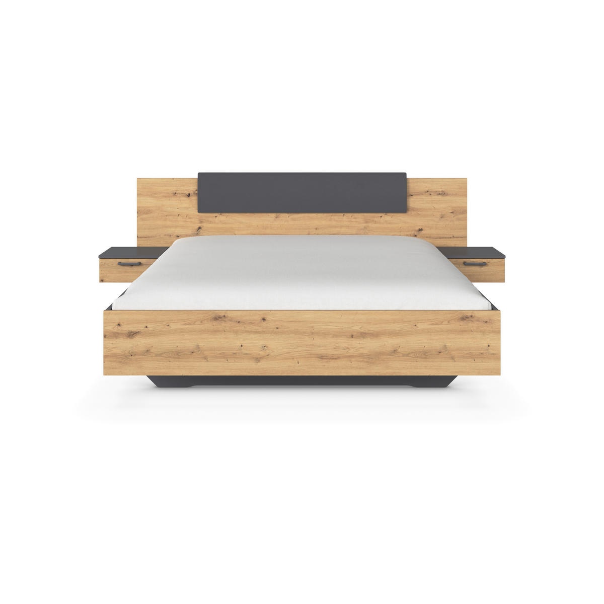 BETTANLAGE 180/200 cm  in Grau, Eiche Artisan  - Eiche Artisan/Grau, MODERN, Holzwerkstoff (180/200cm) - Rauch Möbel