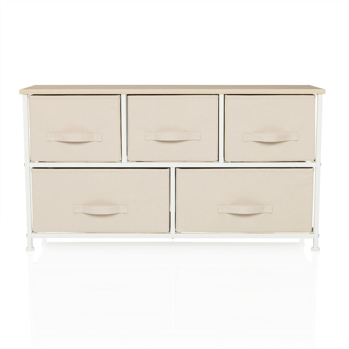 KOMMODE  in 100/55/30 cm  - Beige/Weiß, MODERN, Kunststoff/Textil (100/55/30cm) - MID.YOU