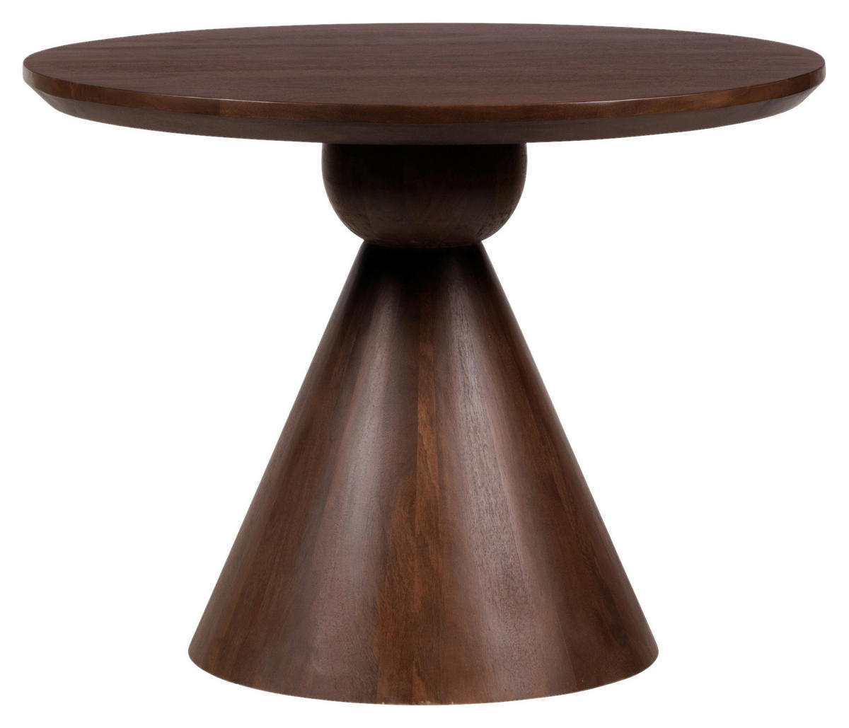 ESSTISCH Echtholz  Holz schnell aufzubauende und stabile Arbeitsfläche rund Walnussfarben  - Walnussfarben, MODERN, Holz (100cm) - Livetastic