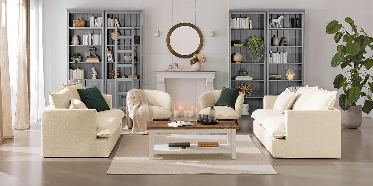 BÜCHERWAND  222/223/37 cm Grau  - Grau, Design, Holz (222/223/37cm) - Livetastic