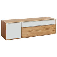 LOWBOARD  in 182/54/50 cm  - Eichefarben/Silberfarben, Design, Glas/Holz (182/54/50cm) - Waldwelt