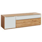 LOWBOARD  in 182/54/50 cm  - Eichefarben/Silberfarben, Design, Glas/Holz (182/54/50cm) - Waldwelt