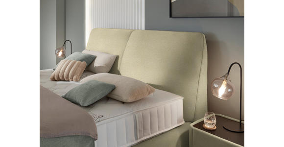 BOXSPRINGBETT 200/200 cm  in Creme  - Creme/Schwarz, Design, Kunststoff/Textil (200/200cm) - Johann Jakob