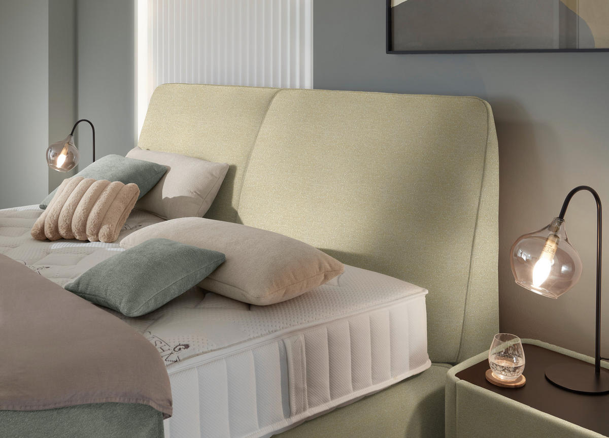 BOXSPRINGBETT 200/200 cm  Creme  - Creme/Schwarz, Design, Kunststoff/Textil (200/200cm) - Johann Jakob