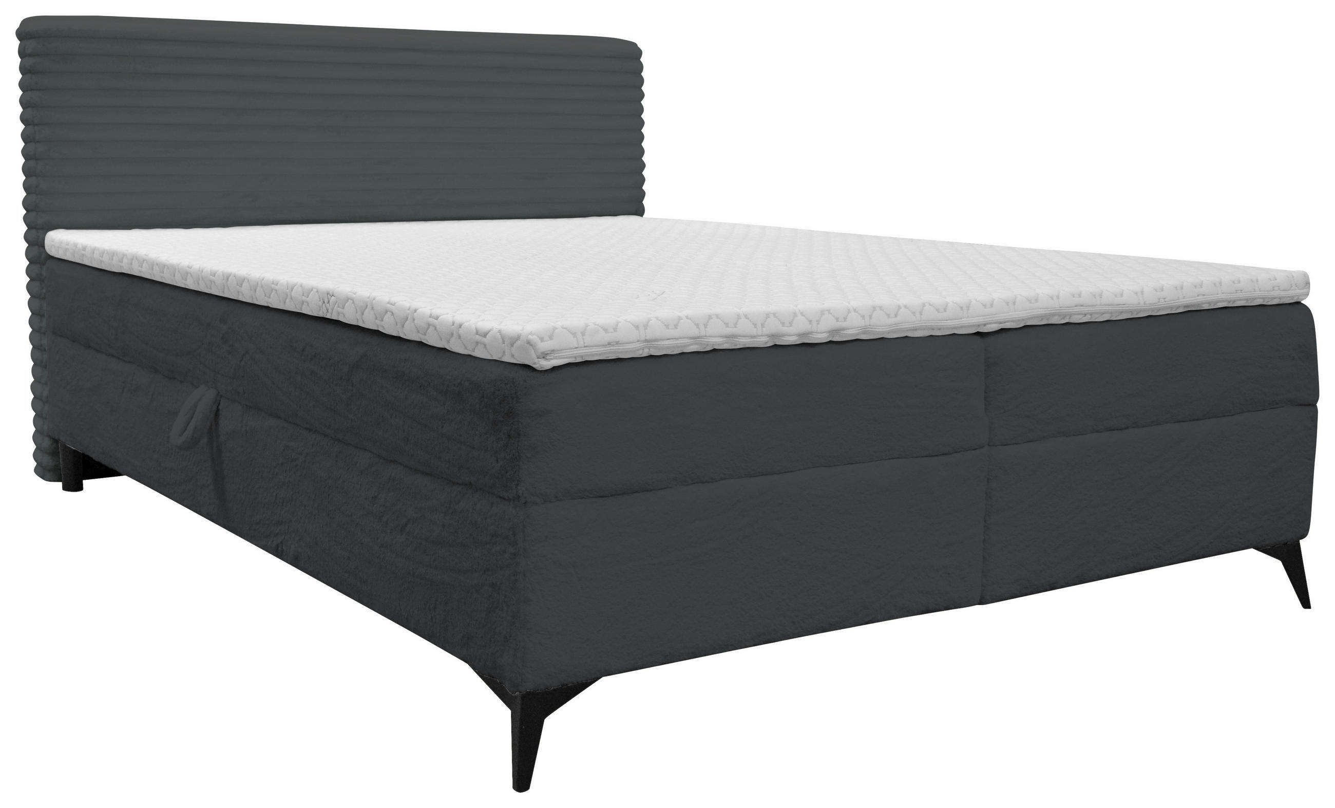 BOXBETT 160/200 cm  in Dunkelgrau  - Dunkelgrau/Schwarz, Design, Holz/Holzwerkstoff (160/200cm) - Xora