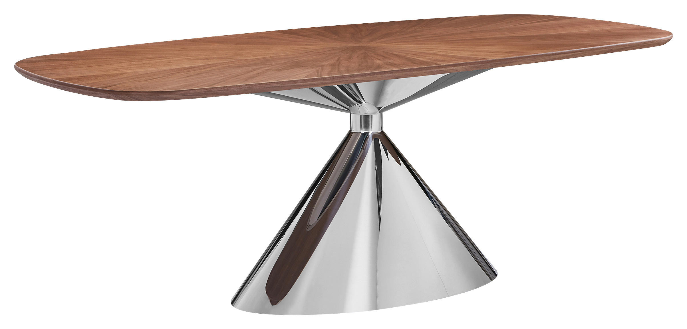 ESSTISCH      - Edelstahlfarben/Walnussfarben, Design, Holz/Metall (210/100/75cm) - Novel