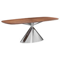 ESSTISCH      - Edelstahlfarben/Walnussfarben, Design, Holz/Metall (210/100/75cm) - Novel