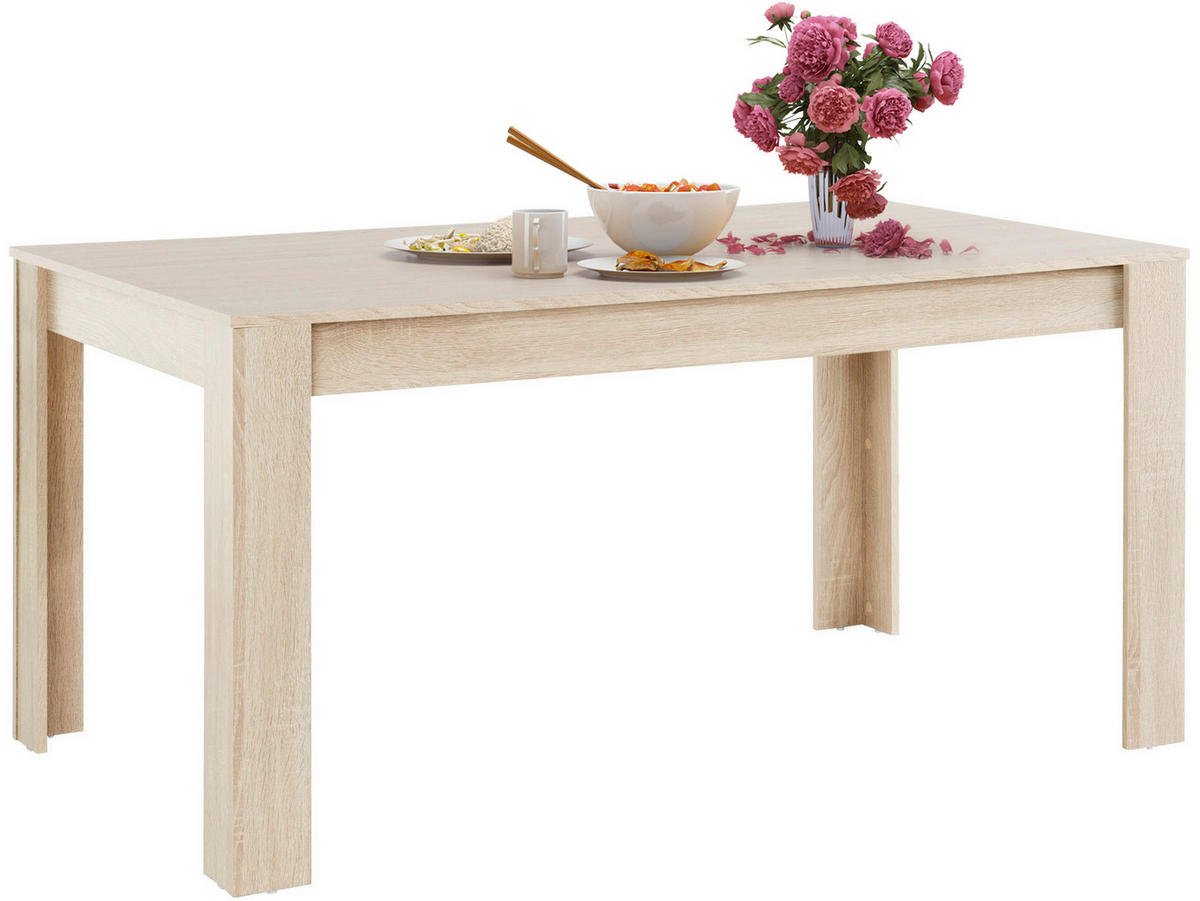 ESSTISCH in Holzwerkstoff 160/75/90 cm   - Eichefarben, Design, Holzwerkstoff (160/75/90cm) - MID.YOU