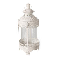 LATERNE - Transparent/Weiß, LIFESTYLE, Glas/Metall (13/13/29cm)