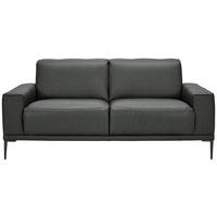 2-SITZER-SOFA in Echtleder Anthrazit  - Anthrazit/Schwarz, Design, Leder/Metall (180/82/92cm) - Johann Jakob