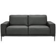 2-SITZER-SOFA  in Echtleder Anthrazit   - Anthrazit/Schwarz, Design, Leder/Metall (180/82/92cm) - Johann Jakob