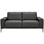 2-SITZER-SOFA  in Echtleder Anthrazit   - Anthrazit/Schwarz, Design, Leder/Metall (180/82/92cm) - Johann Jakob