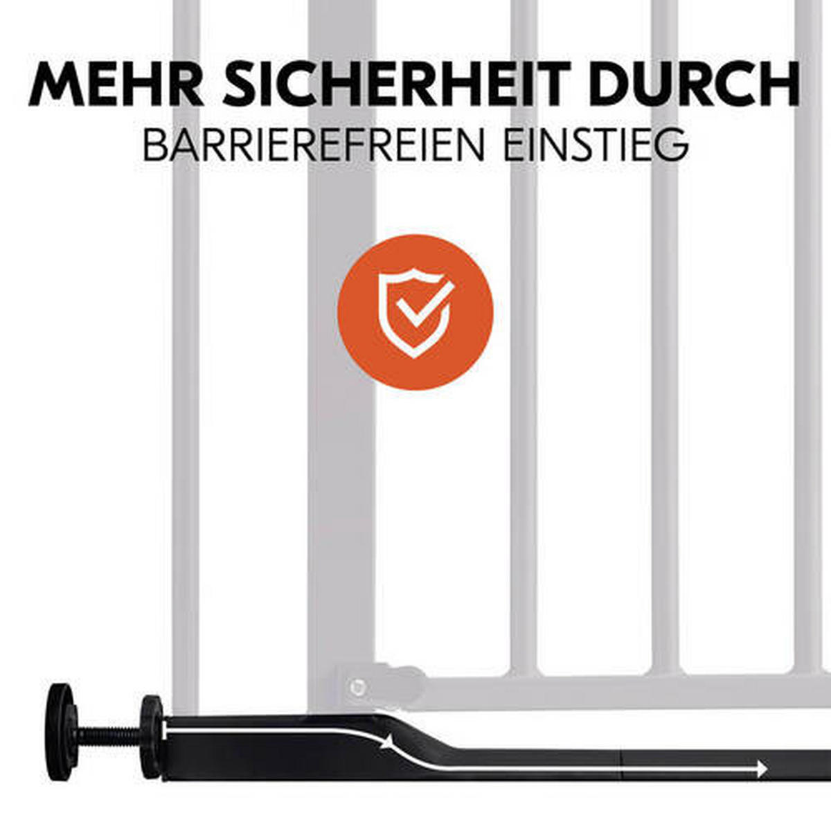 TREPPENSCHUTZGITTER  - Schwarz, Basics, Kunststoff/Metall (75 - 80/77/4cm) - Hauck