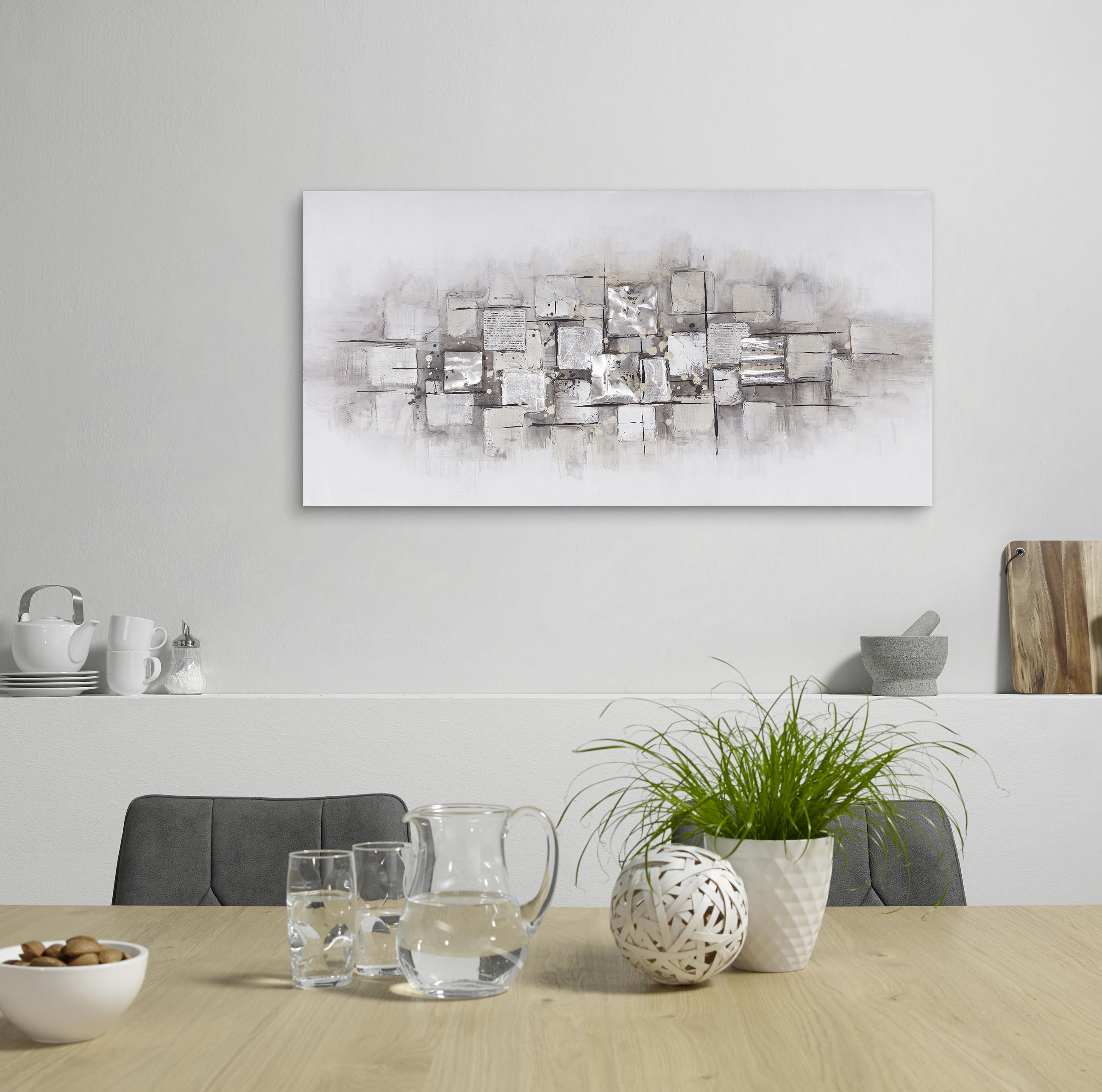 ÖLGEMÄLDE Abstraktes 140/70 cm  - Multicolor, Design, Holz/Textil (140/70cm) - Monee