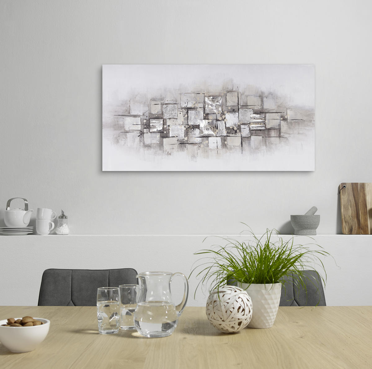 ÖLGEMÄLDE Abstraktes 140/70 cm  - Multicolor, Design, Holz/Textil (140/70cm) - Monee