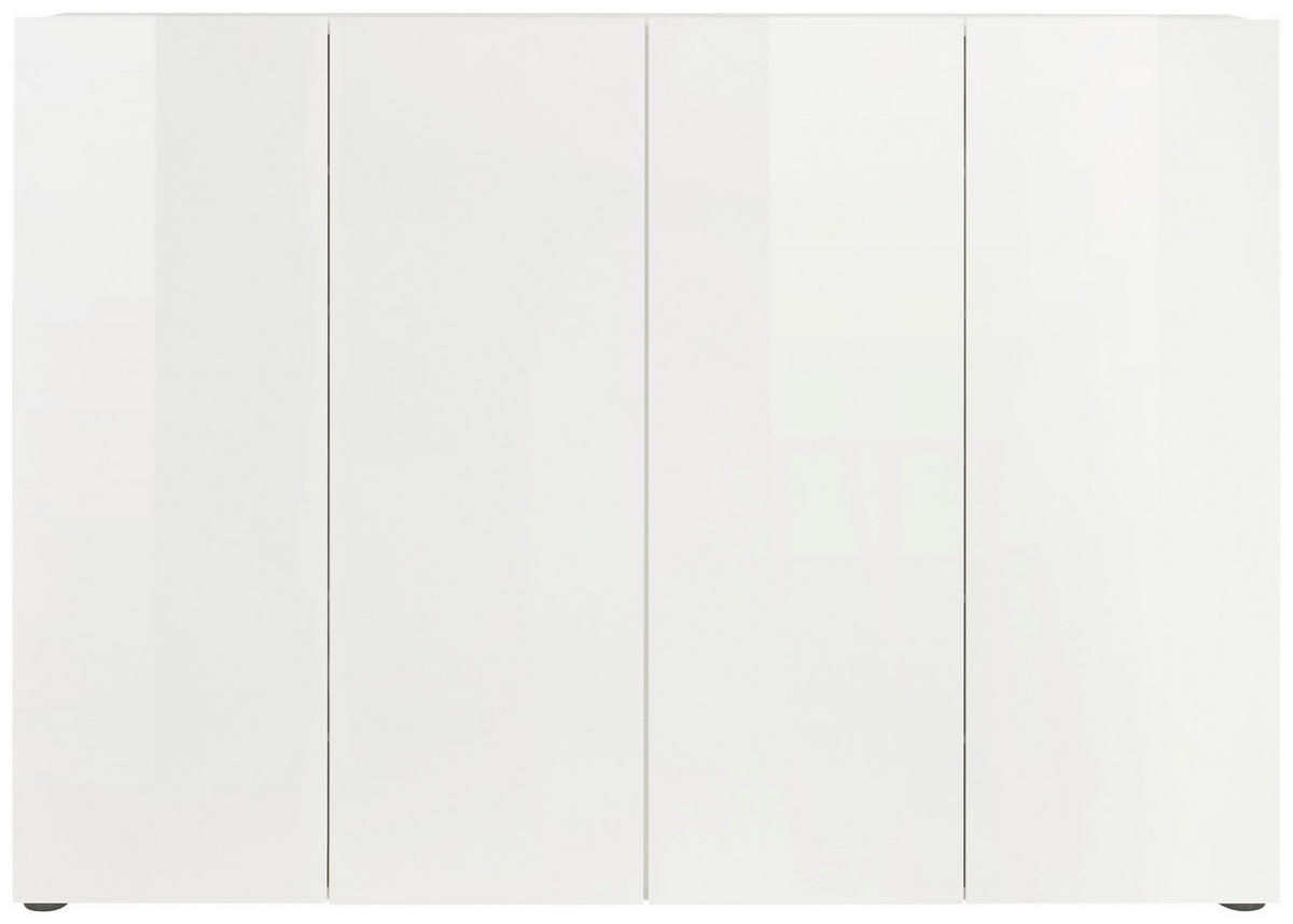 SCHUHSCHRANK Weiß  - Schwarz/Weiß, Design, Holzwerkstoff/Kunststoff (160/115/34cm) - Xora