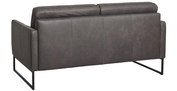 2,5-SITZER in Leder Braun - Anthrazit/Braun, Design, Leder/Metall (168/93/88cm) - Johann Jakob