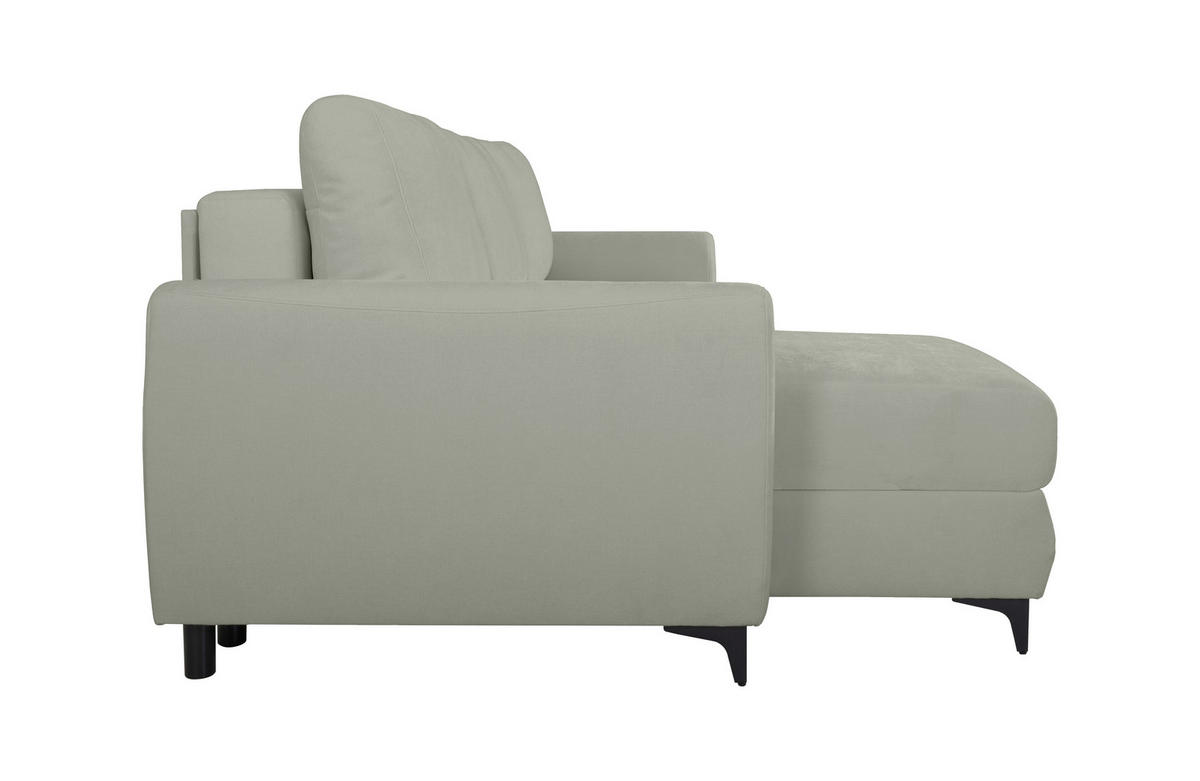 ECKSOFA Moli Grau  - Schwarz/Grau, Design, Textil/Metall (236/148cm) - MID.YOU