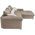 ECKSOFA Naturfarben, Taupe Cord  - Taupe/Chromfarben, KONVENTIONELL, Textil/Metall (335/225cm) - Carryhome
